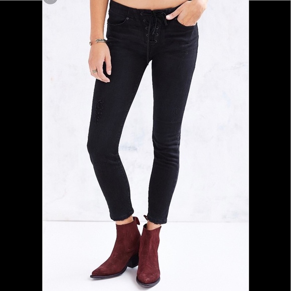 UO BDG Twig Lace-Up Low Rise Grazer Jean Black 29 - Picture 2 of 6